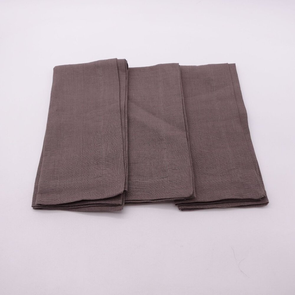 NEW Pottery Barn Mason Oversized Linen Napkins Set of 3 Flint Gray Kitchen Home